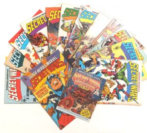 Secret Wars - Guerras Secretas com Álbum de Figurinhas e Gibi da Gulliver. Abril – 1986.