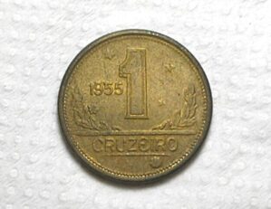 1 Cruzeiro - 1955 / Flor de Cunho e com Reverso Inclinado / Raro / Alb.Rev.