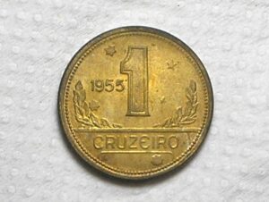 1 Cruzeiro - 1955 / Flor de Cunho e com Reverso Inclinado / Raro / Alb.Rev.