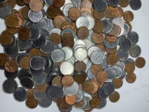 1kg de moedas diversas de 1 centavo do plano real cobreadas e inox
