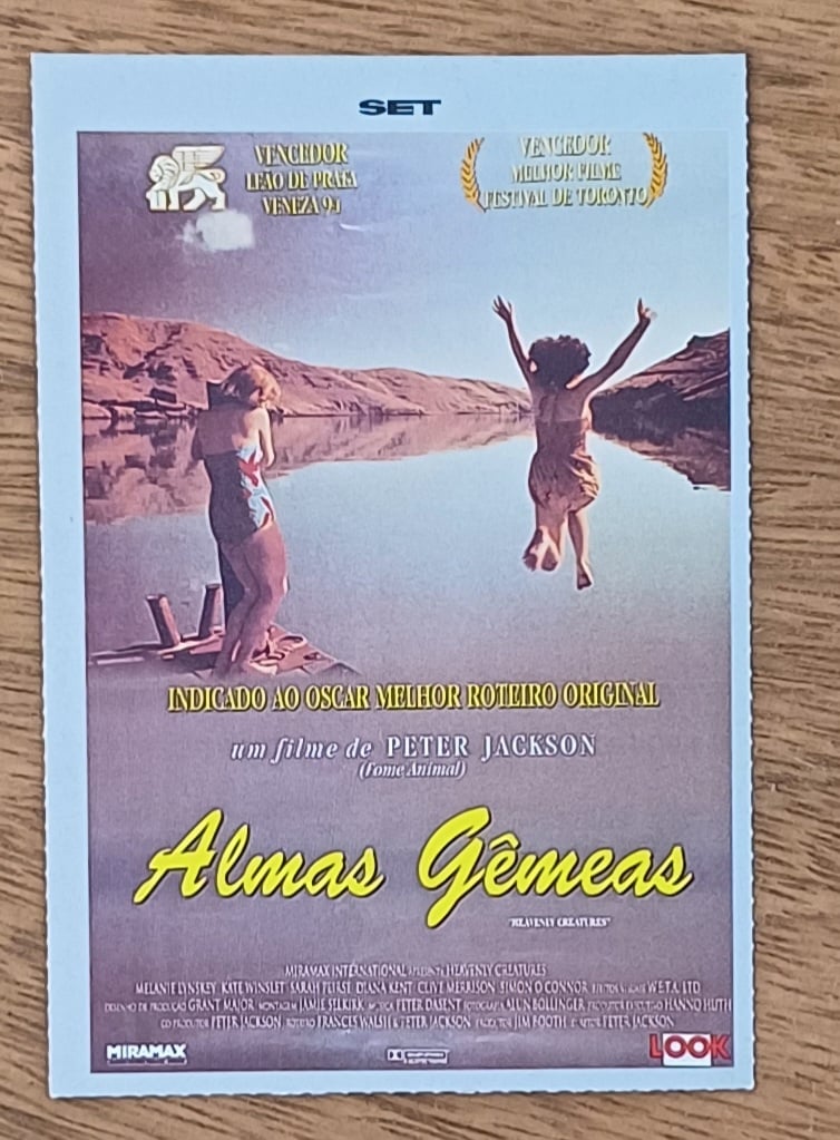 | Casa do Colecionador Cartão coleção Set. Ficha filme Almas gêmeas 1994.