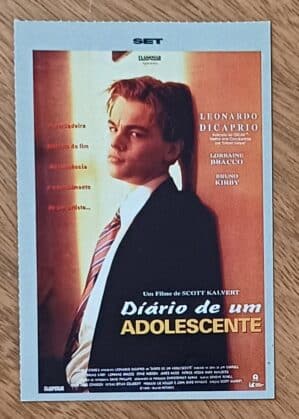 Cartão coleção Set. Ficha filme Leonardo di CaprioDiários de um adolescente 1995.