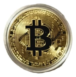 Moeda Bitcoin Física Cor Ouro Para Colecionador Fantasia