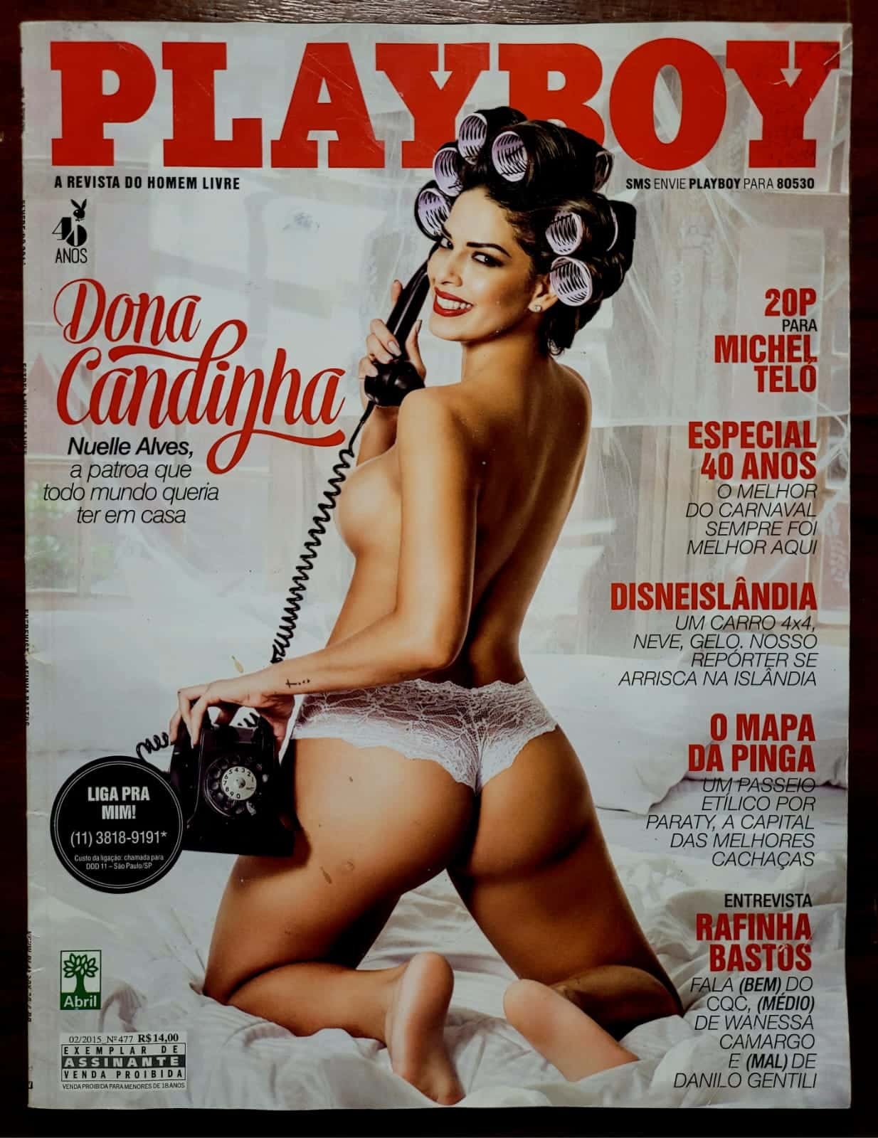 Playboy Nº 477 | Nuelle Alves (Dona Candinha) | Exemplar de Assinante com Pôster | (Fevereiro/2015)