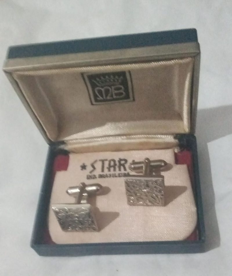 Abotoadura Vintage a Masculina Aço Nova Acompanhando Estojo