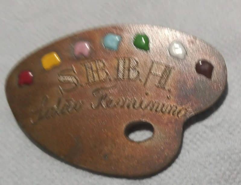 Broche Paleta Vintage S .B B. A. Salão Brasileiro Belas Artes Salão Feminino - RARISSIMO