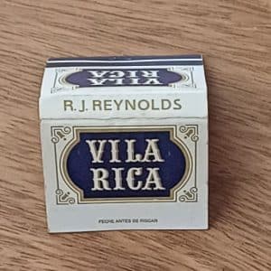Embalagem cartela Fosforos Fiat Lux Vila Rica leve vantagem RJ Reynolds.