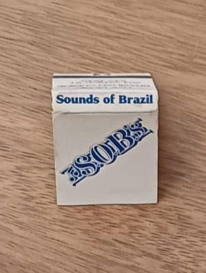 Embalagem Cartela Fosforos Sobs Sounds of Brazil Live music.