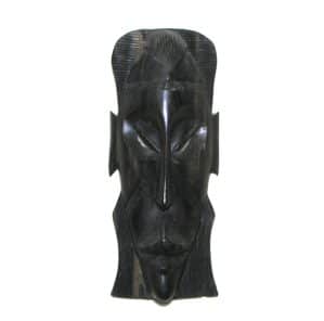 - Importado da África - Escultura em madeira nobre polida esculpida e talhada vazada em alto e baixo relevo em forma de rosto de origem Africana