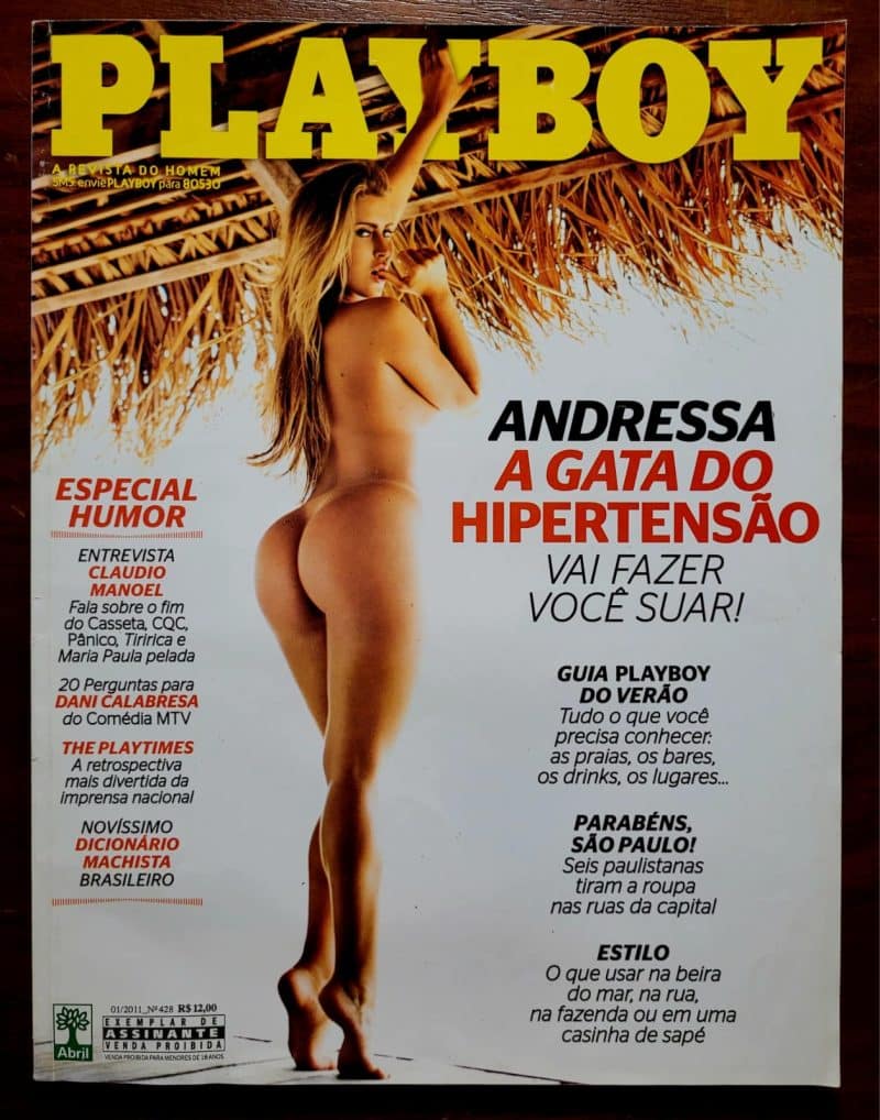 Playboy Nº 428 | Andressa Ribeiro | A Gata do Hipertensão | Pôster Original Incluso | Janeiro/2011