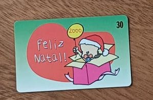 Cartão telefone Brasil Telepar TCS 1999. Feliz Natal 2000.