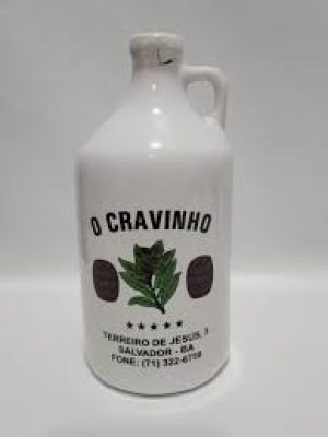 Garrafa em porcelana Cachaça O Cravinho, Produzida em Salvador - Bahia - Vazia
