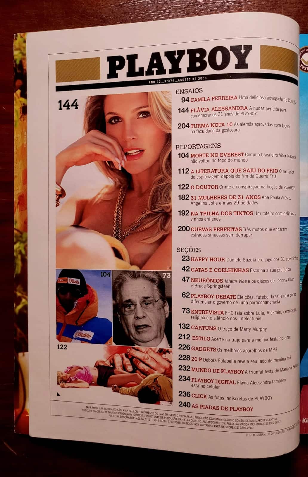 | Casa do Colecionador Playboy Nº 374 | Agosto/2006 | Flávia Alessandra | Superedição de Aniversário 31 Anos | Pôster Presente | Exemplar de Assinante