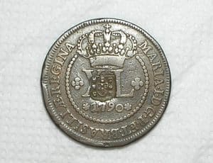 XL Réis - 1790 / Coroa Baixa / 47 Perolas / Florôes Obliquos / Escudete / Maria 1ª / Mbc Perfeita / Cod.470