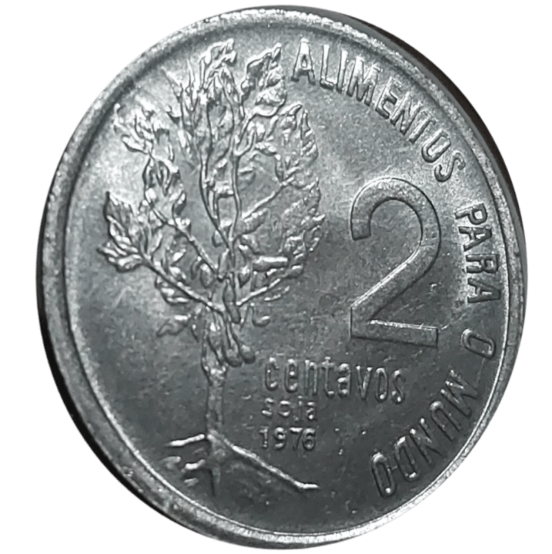 2 Centavos 1976 Fao Sob. Sku 0053