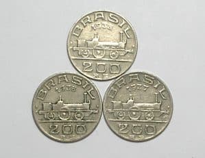 200 Réis - 1936 - 1937 - 1938 / Série Barão de Mauá / Locomotiva ferroviária
