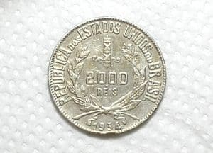 2.000 Réis - 1934 / Mocinha / Sob/Flor de Cunho / Prata / m350.1