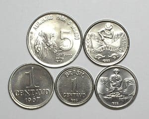 5 moedas do brasil 1 e 5 centavos todas flor de Cunho 1967 / 1975 / 1989 / 1989