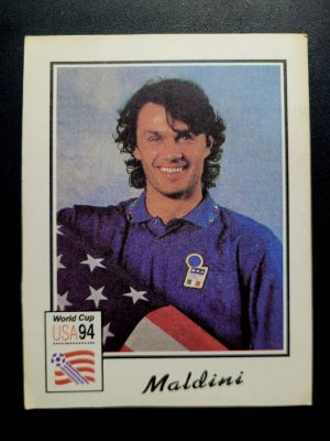 Card Copa do Mundo 1994 | Itália | Paolo Maldini | Brinde da Revista Super Sport