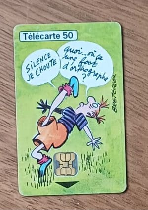 Cartão telefone França Telecom 1998. Copa do Mundo cartoon Footix por Bretecher