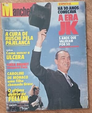 G31. Revista Manchete 1764 ed Bloch 1986. Era JK Ruschi Úlcera Fellini.