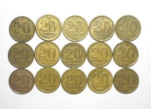 Série Completa 20 Centavos de 1942 a 1956 = 15 moedas / Getulio e Rui Barbosa / Bz/Al