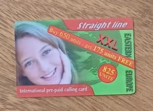 Cartão telefone Pre pago Straight line 825. Europa Mulher loura