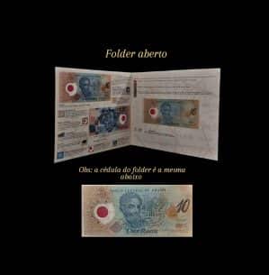 Folder+cédula de 10 Reais Polímero Sku 0130