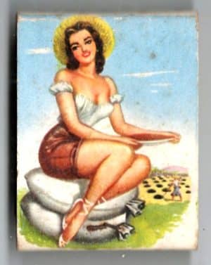 Caixa De Fosforos – Pin Up - Comercial e Imporatadora Jazra – Anos 50