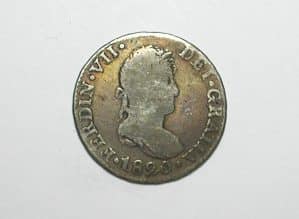 Espanah) 2 Reales - 1820-S (Cj) / FerdinVII / Prata / Mbc / M600