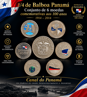Conjunto de moedas do Panamá FC Sku 0229