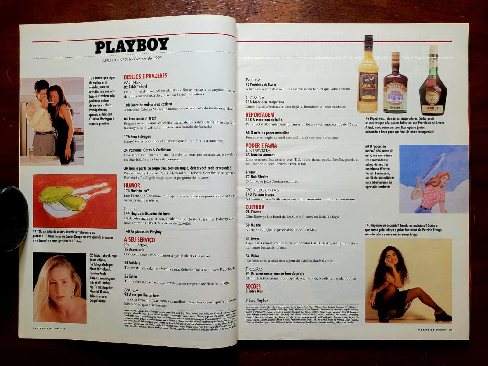 | Casa do Colecionador Playboy Nº 219 | Outubro/1993 | Fábia Tafarel | Pôster Presente | Exemplar de Assinante