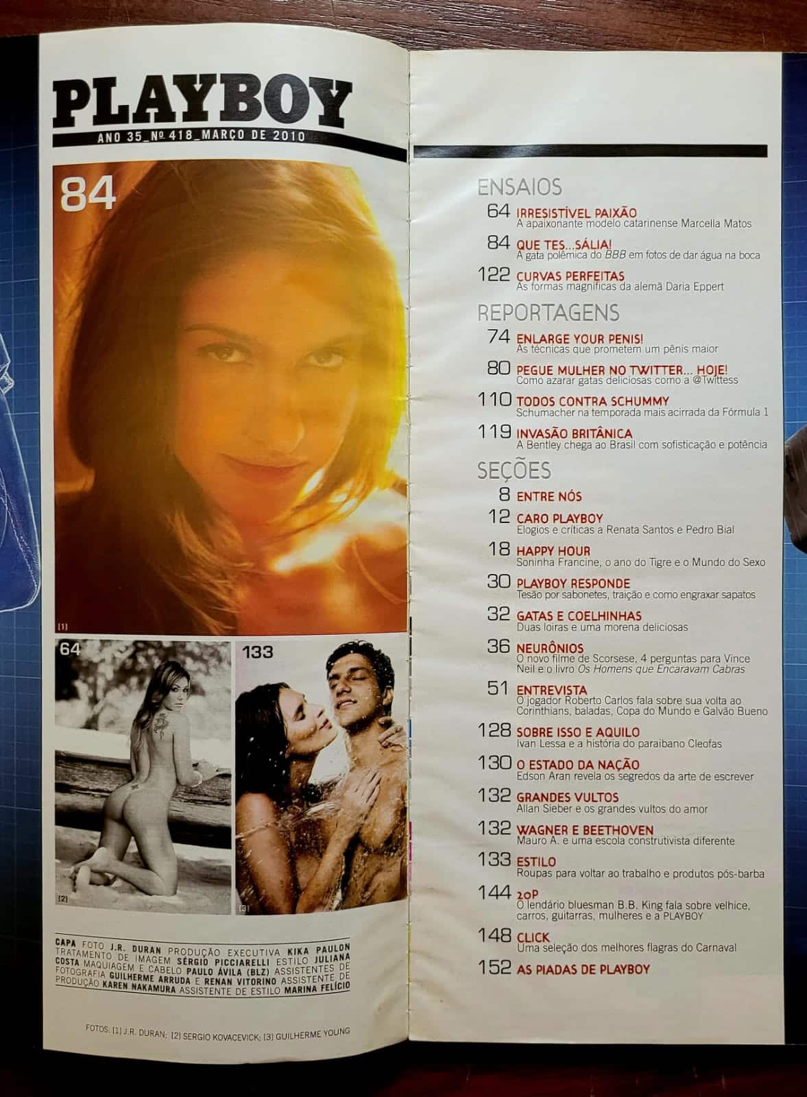 | Casa do Colecionador Playboy Nº 418 | Março/2010 | Tessália do BBB 10 | Pôster Presente | Exemplar de Assinante