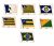 Antigo Plastico Adesivo Bandeiras Do Brasil – Anos 60