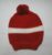 : Toquinha para bebê menino na cor vermelha com lista branca em tricô no tamanho M veste de 3 a 6 meses