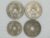 Belgica) 5 Centimes – 1904 + 10 Centimes – 1902/1904/1905 / Holed center / Ni / m360