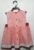 Vestido infantil listrado com acabamento em vermelho sem mangas bordado e bainha em renda, veste menina 2 anos